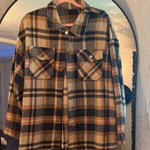 Plaid Button-Up Jacket